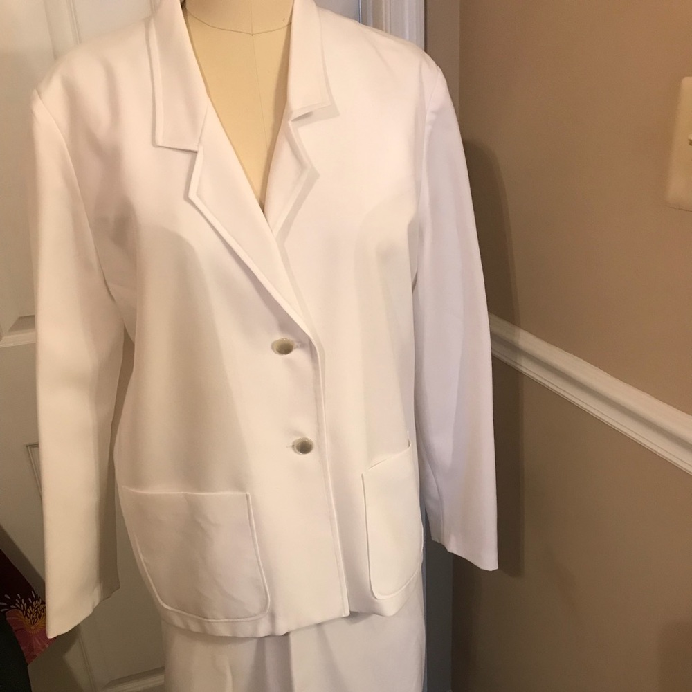 Vintage Homemade White Skirt Suit